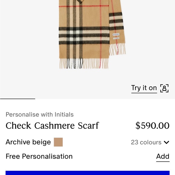 Burberry Check Cashmere Scarf - Picture 3 of 3